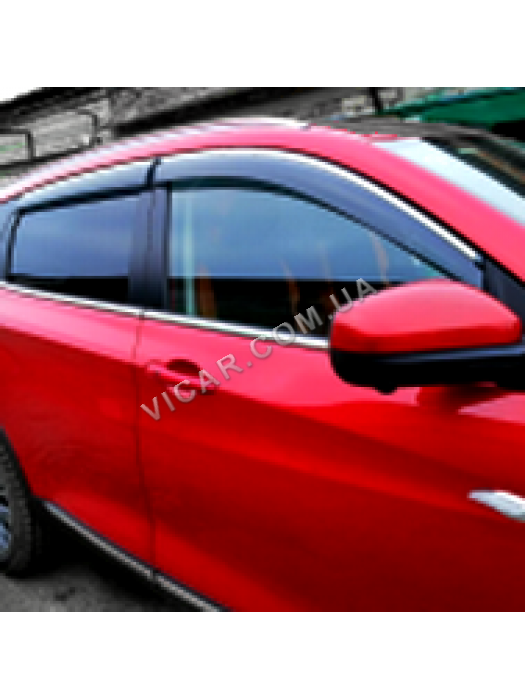 Ветровики с хром молдингом на Chery Tiggo 7 (16+)